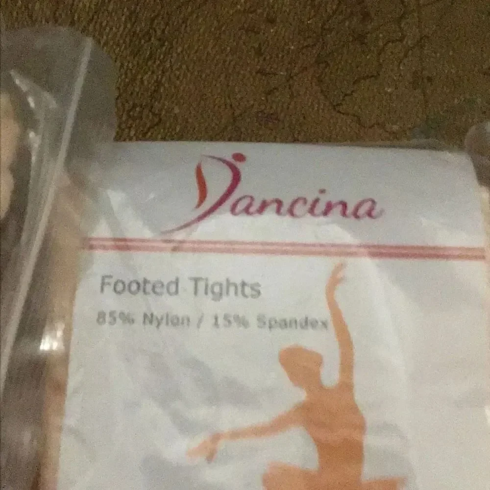 Footed tights by Dancina Three packs two pair each Please look at the size I don